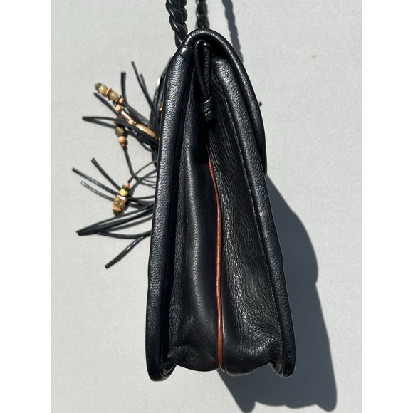 Vtg Ward & Eis Petoskey Leather Crossbody Bag Basketweave Embossed Braided Strap - Picture 6 of 16